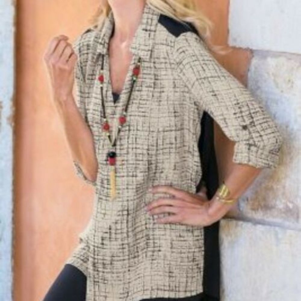 Soft Surroundings Savoy Tunic Top Print Sz XS